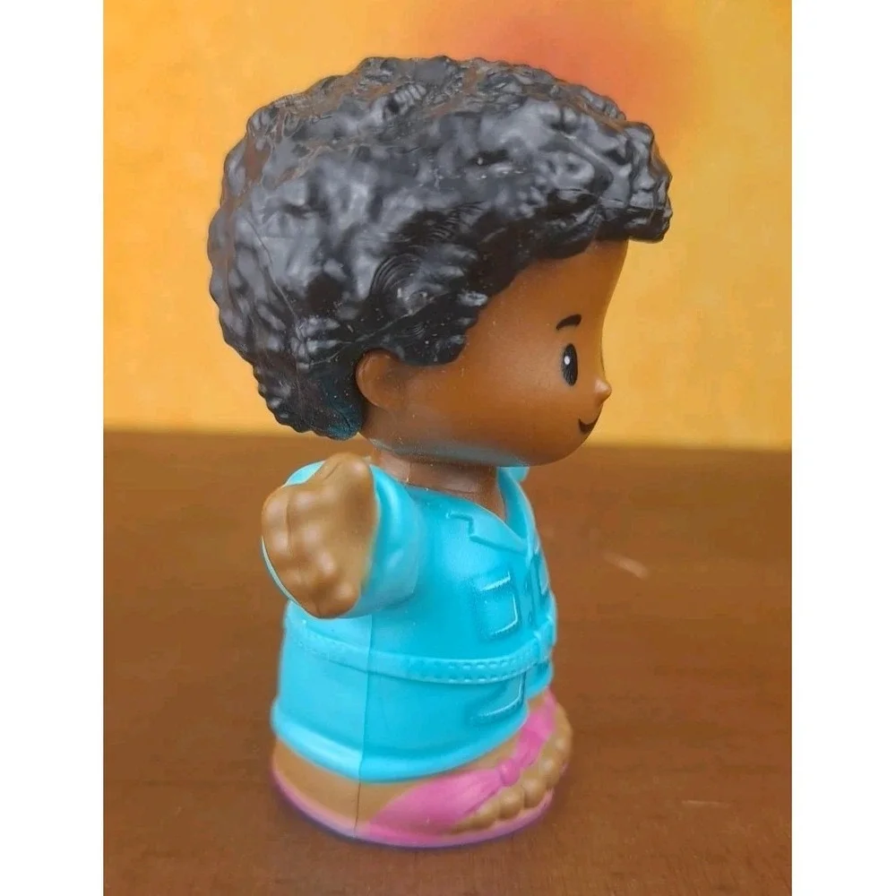 Fisher Price Little People African American Teal Jumper Coffee Lemonade Cup